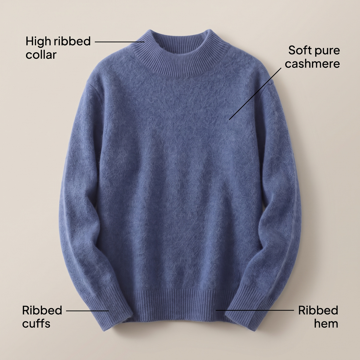 Margaux | Women's Cashmere Knit Oversized Turtleneck Sweater