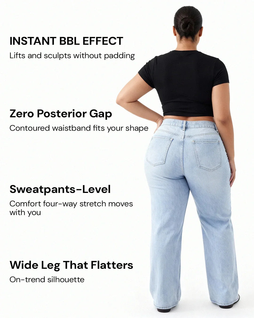 Remerie - Mid Rise BBL Wide Leg Jeans