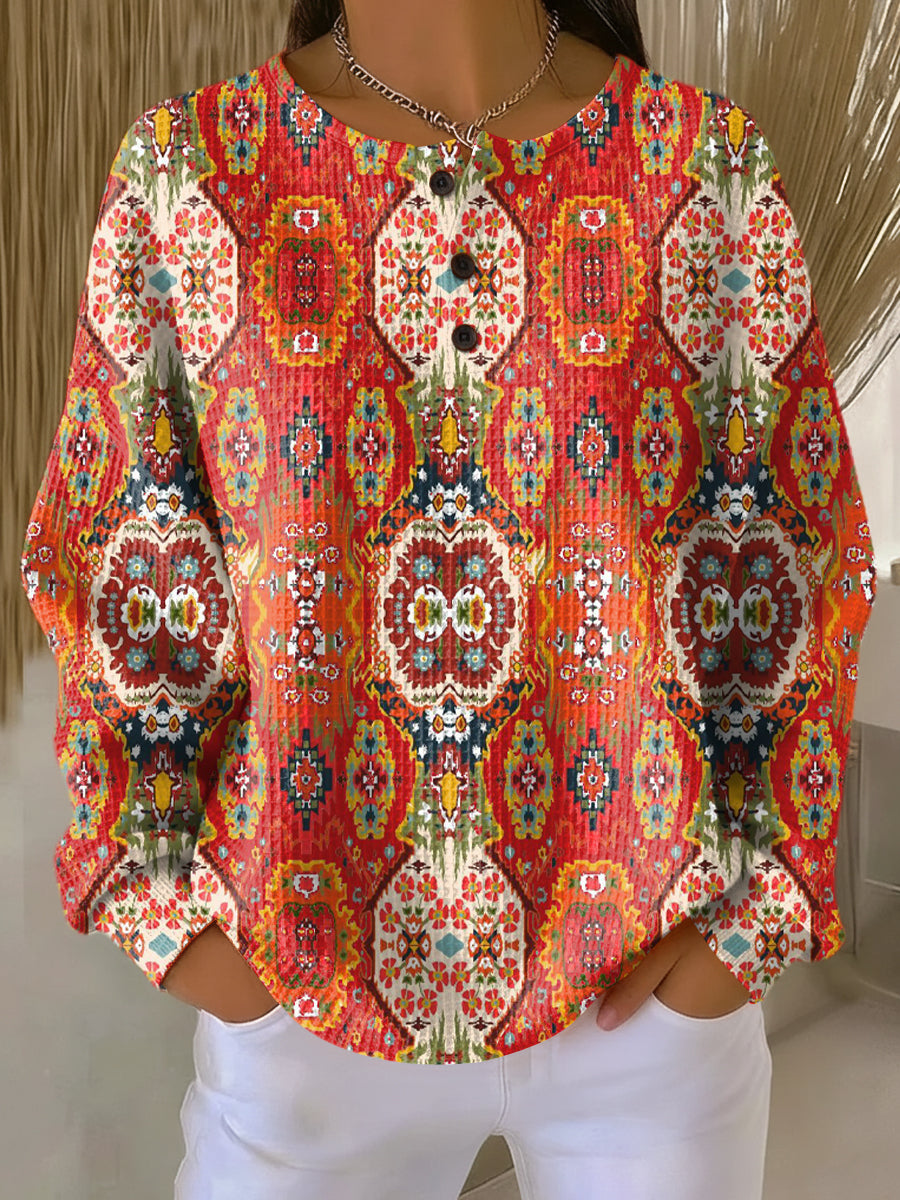 Selma | Sweater with Ethnic Floral Pattern
