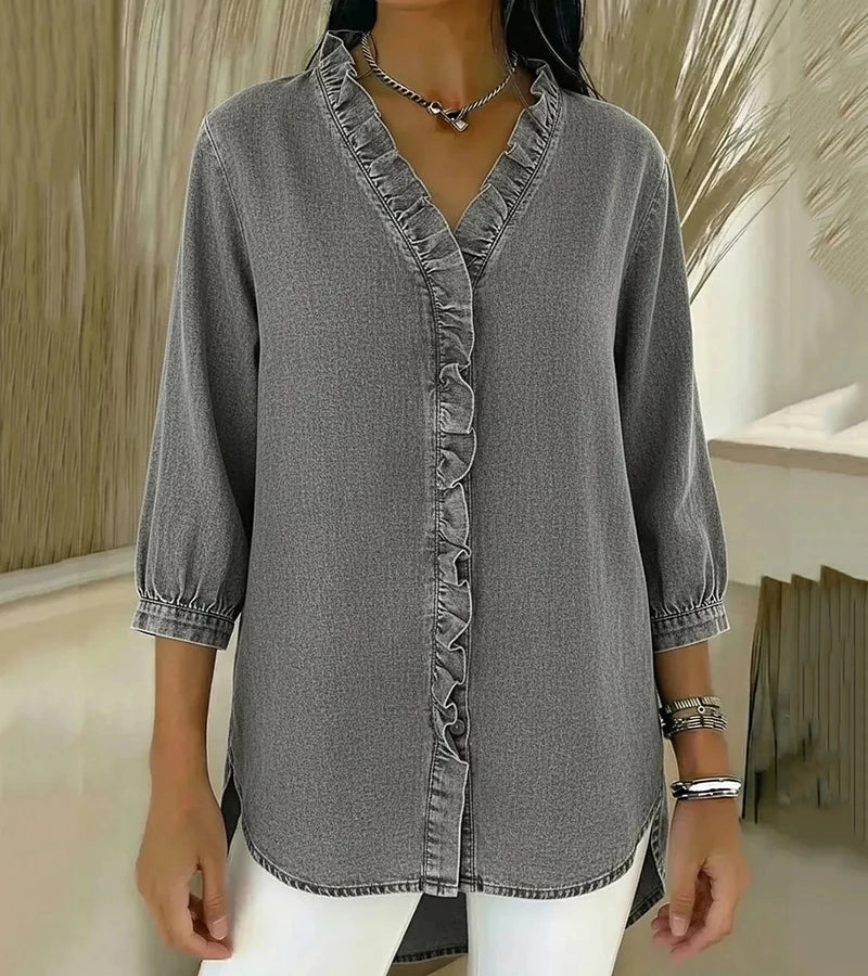 Abigail™ Elegant Denim Blouse