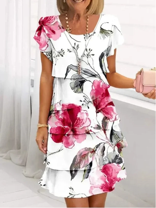 Cynthia | Elegant Comfort Ruffle Dress