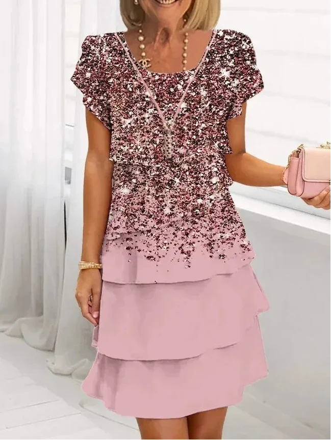 Gabriella | Elegant Comfort Ruffle Dress