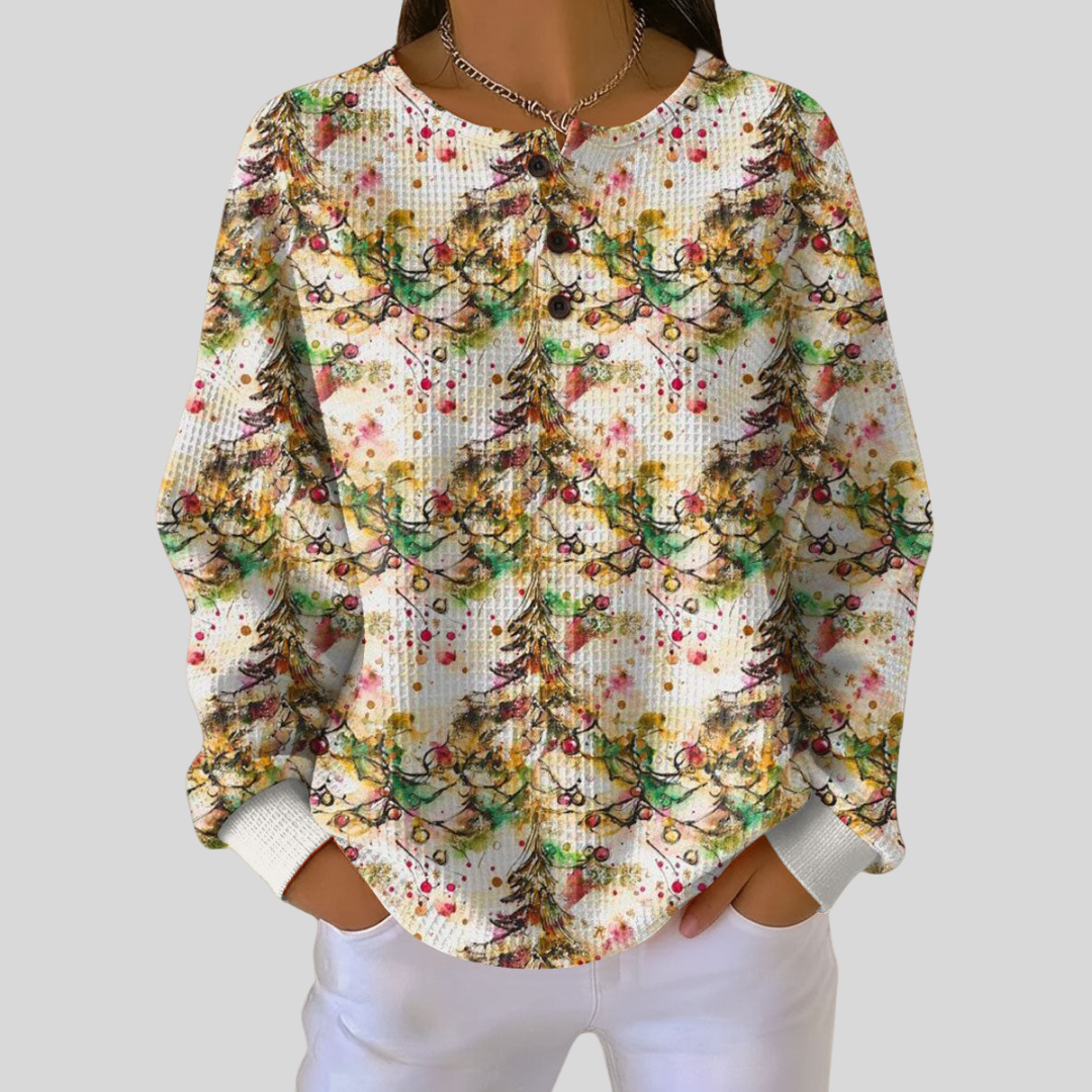 Mille | Cozy Sweater with Christmas Tree Pattern