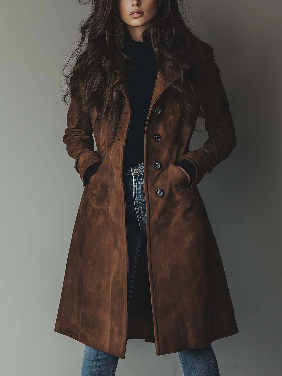 Teresa | Vintage Suede Trench Coat
