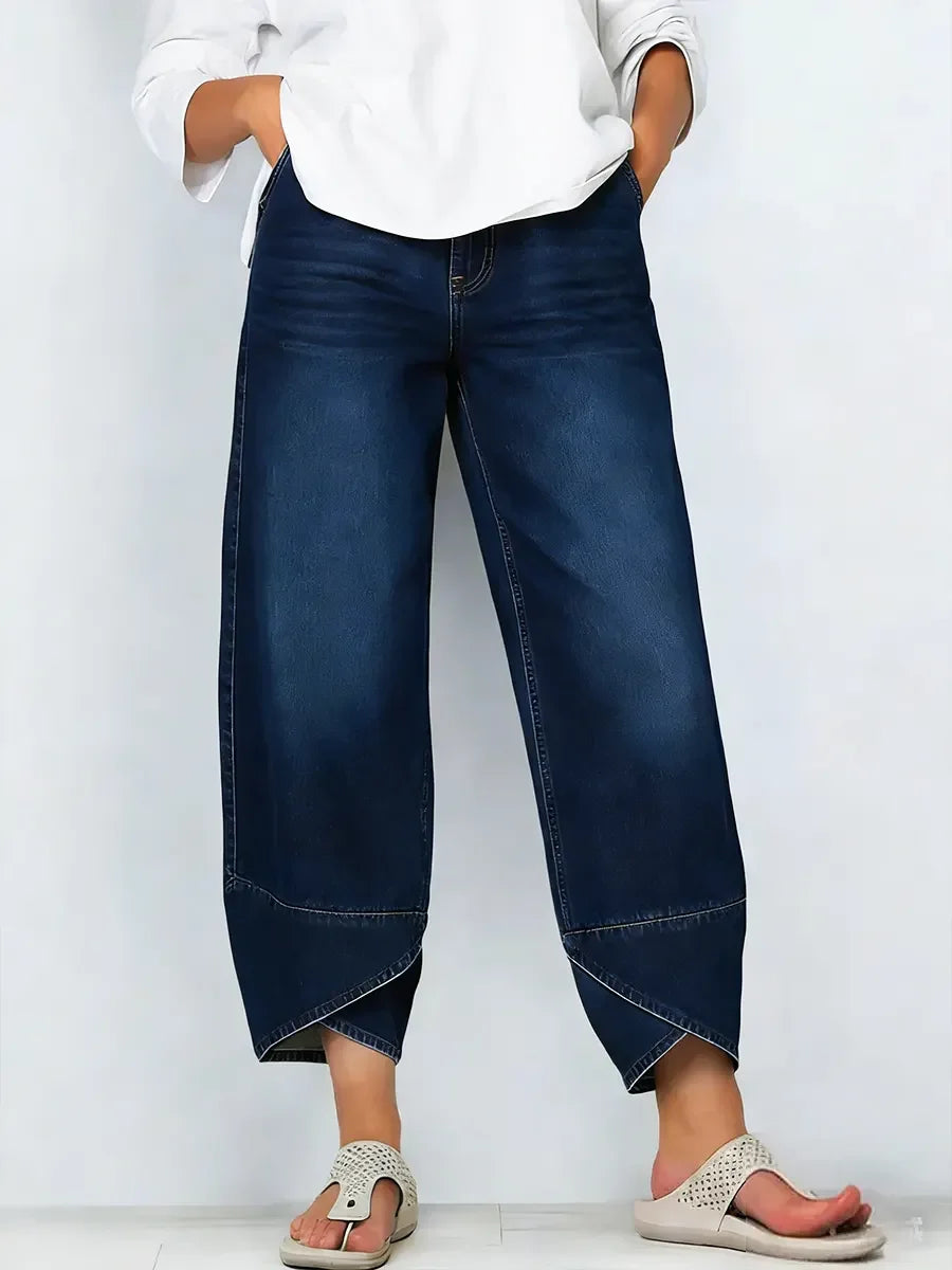 Ophelia - Cross Print Cotton Jeans