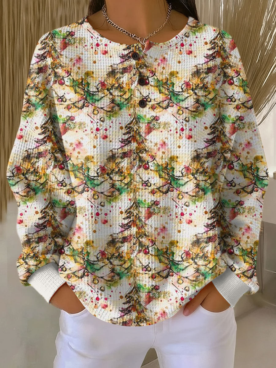 Mille | Cozy Sweater with Christmas Tree Pattern