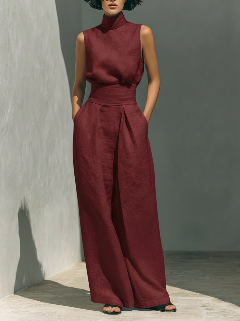 Ariana | Elegant Linen Wide-Leg Set