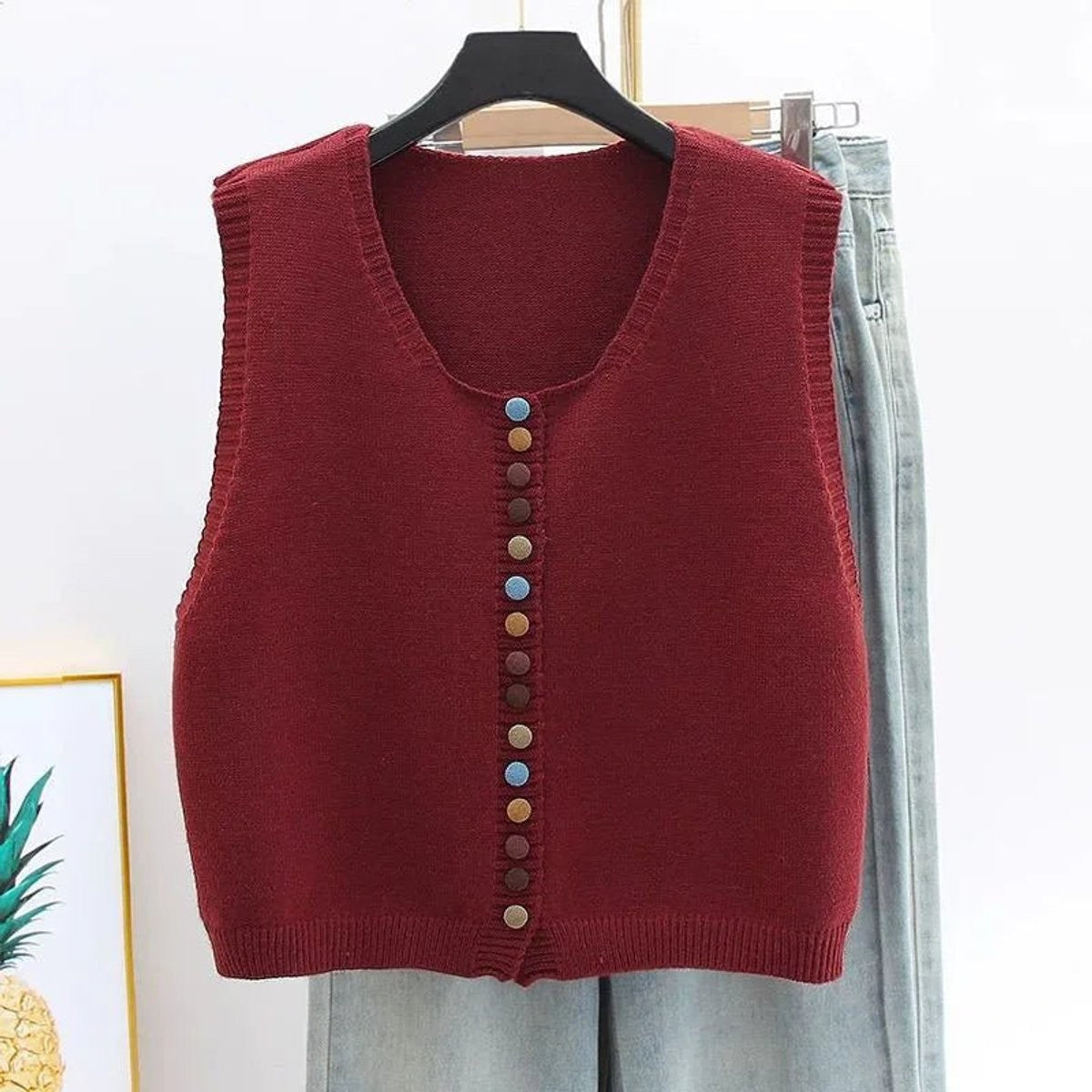 Marisol | Women's Button-Front Knit Vest