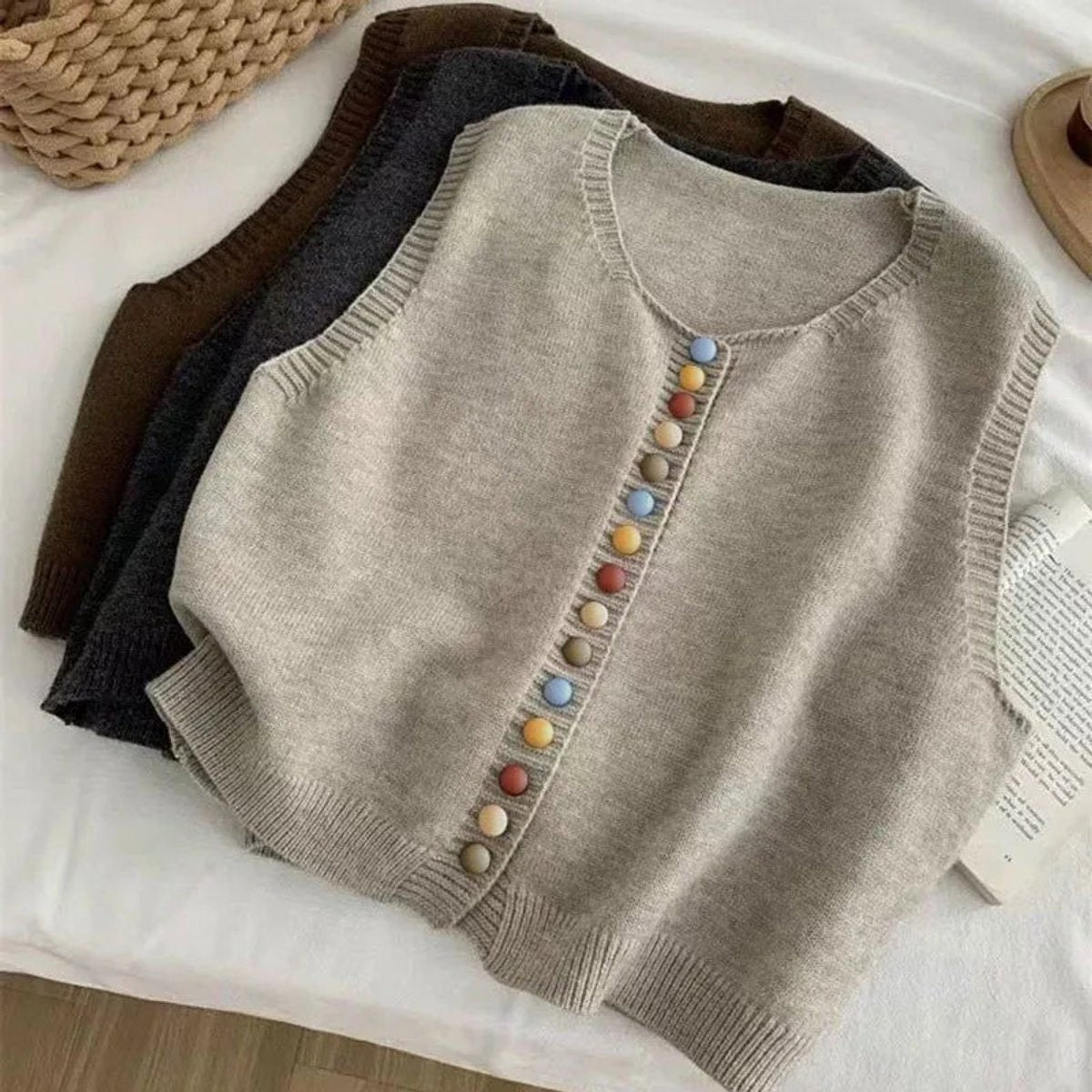 Marisol | Women's Button-Front Knit Vest