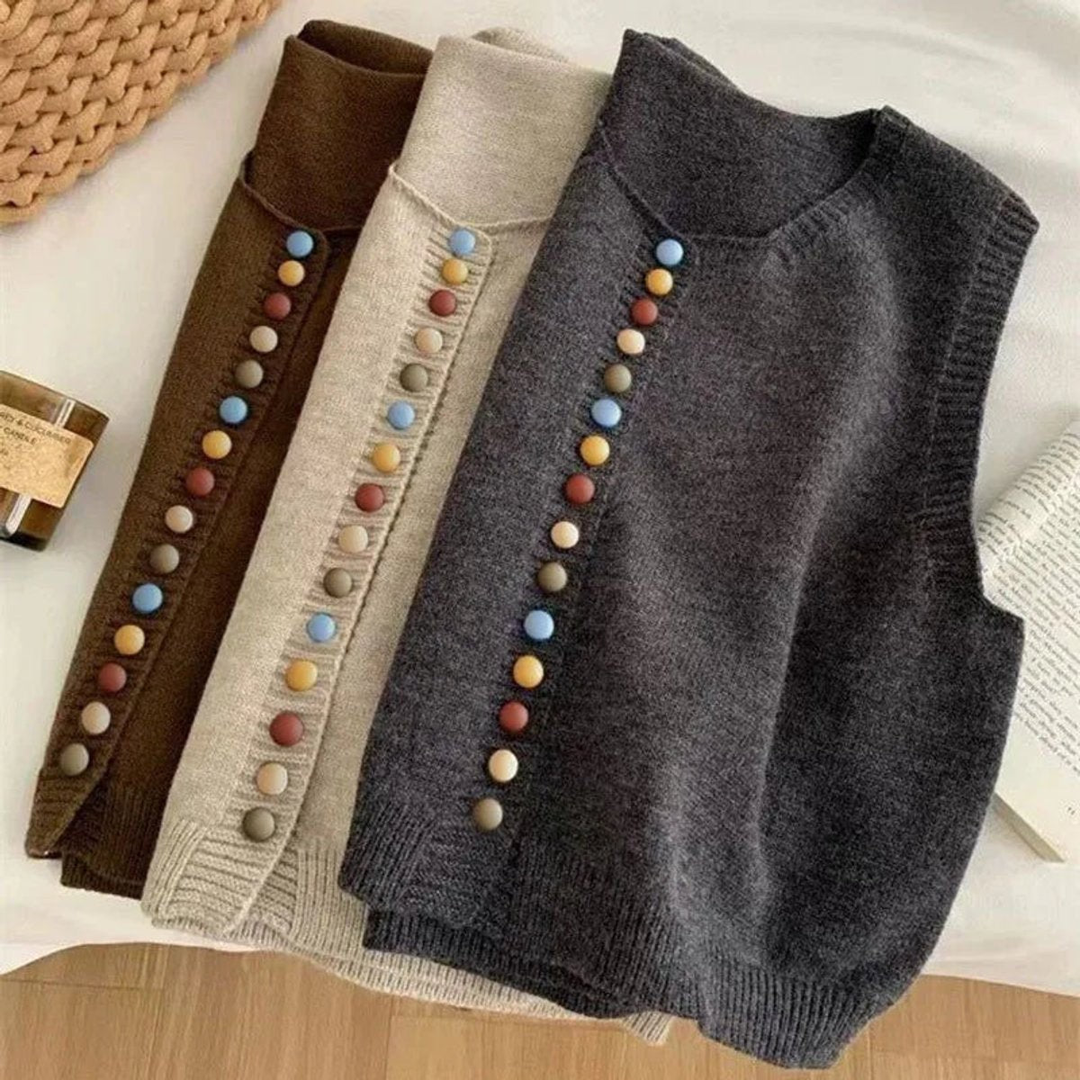 Marisol | Women's Button-Front Knit Vest