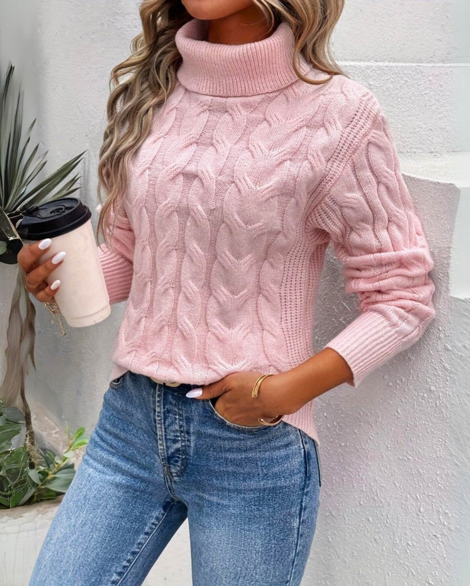 Phoebe | Women's Cable-Knit Relaxed-Fit Turtleneck Sweater