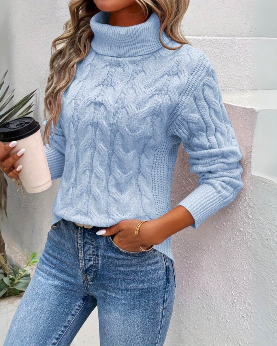 Phoebe | Women's Cable-Knit Relaxed-Fit Turtleneck Sweater