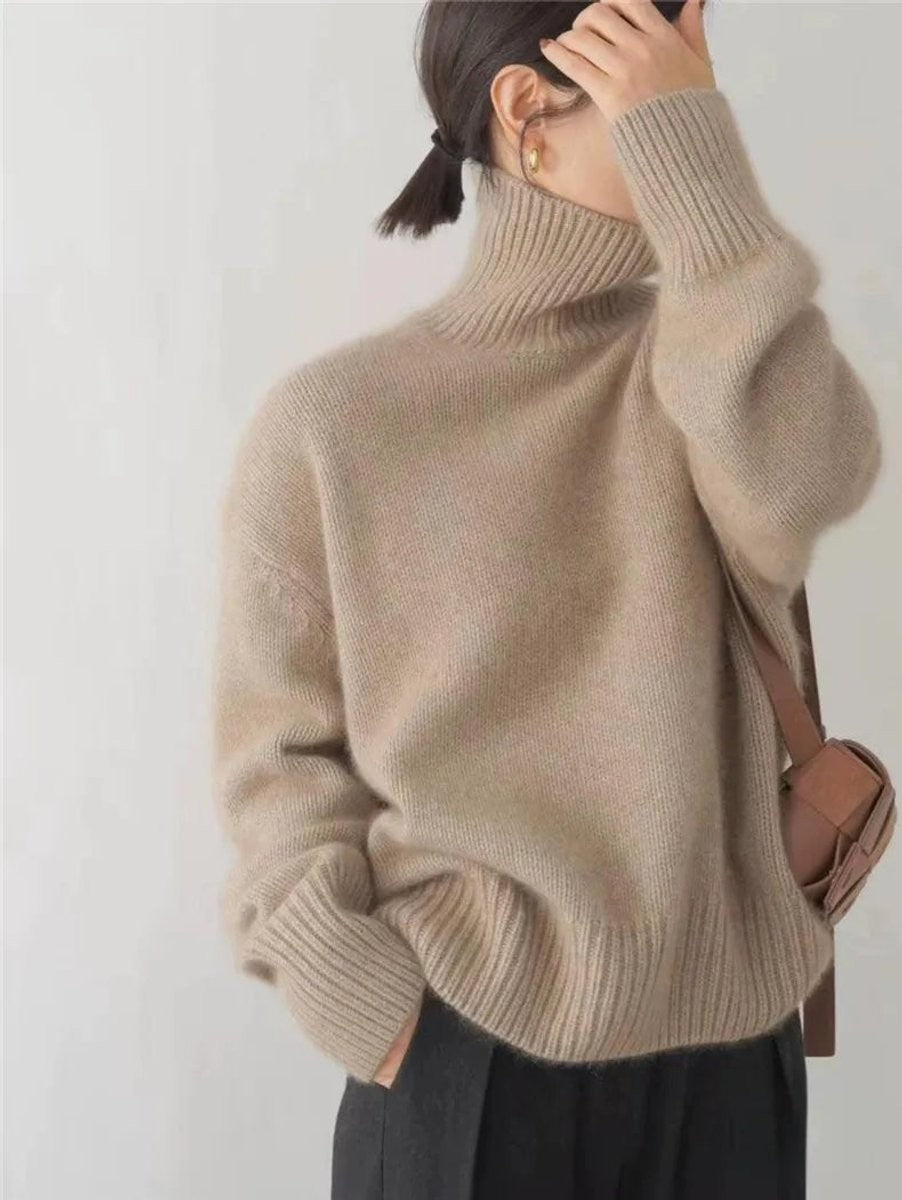 Margaux | Women's Cashmere Knit Oversized Turtleneck Sweater