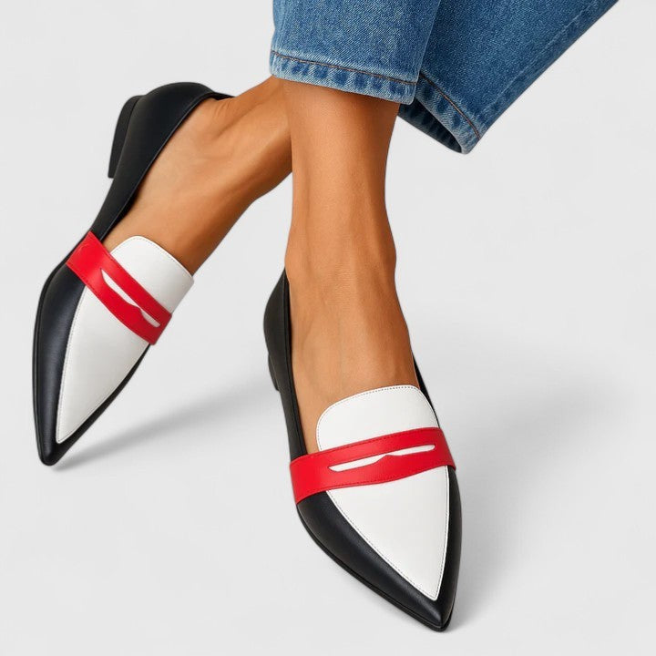 Margot | Women's Color-Block Pointed-Toe Cutout-Strap Loafers