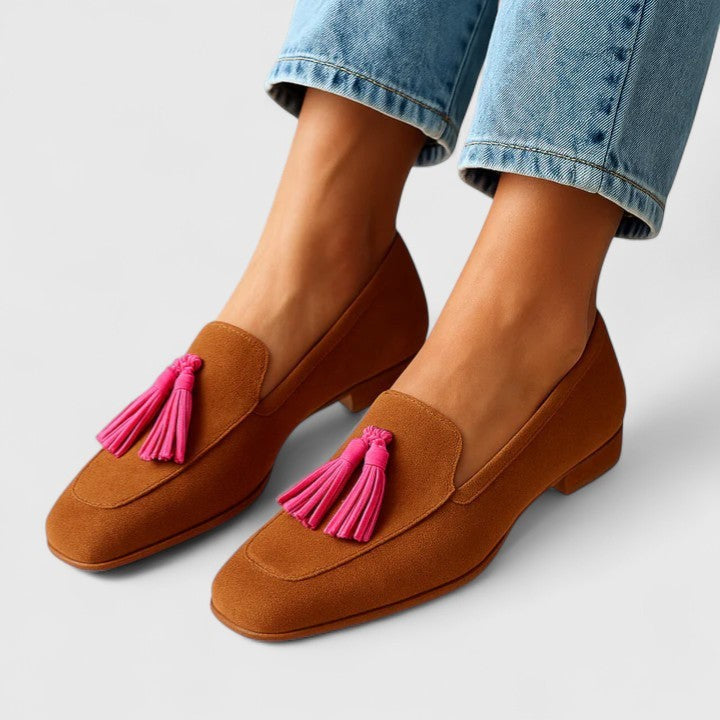 Sienna | Women's Contrast-Tassel Square-Toe Slip-On Loafers
