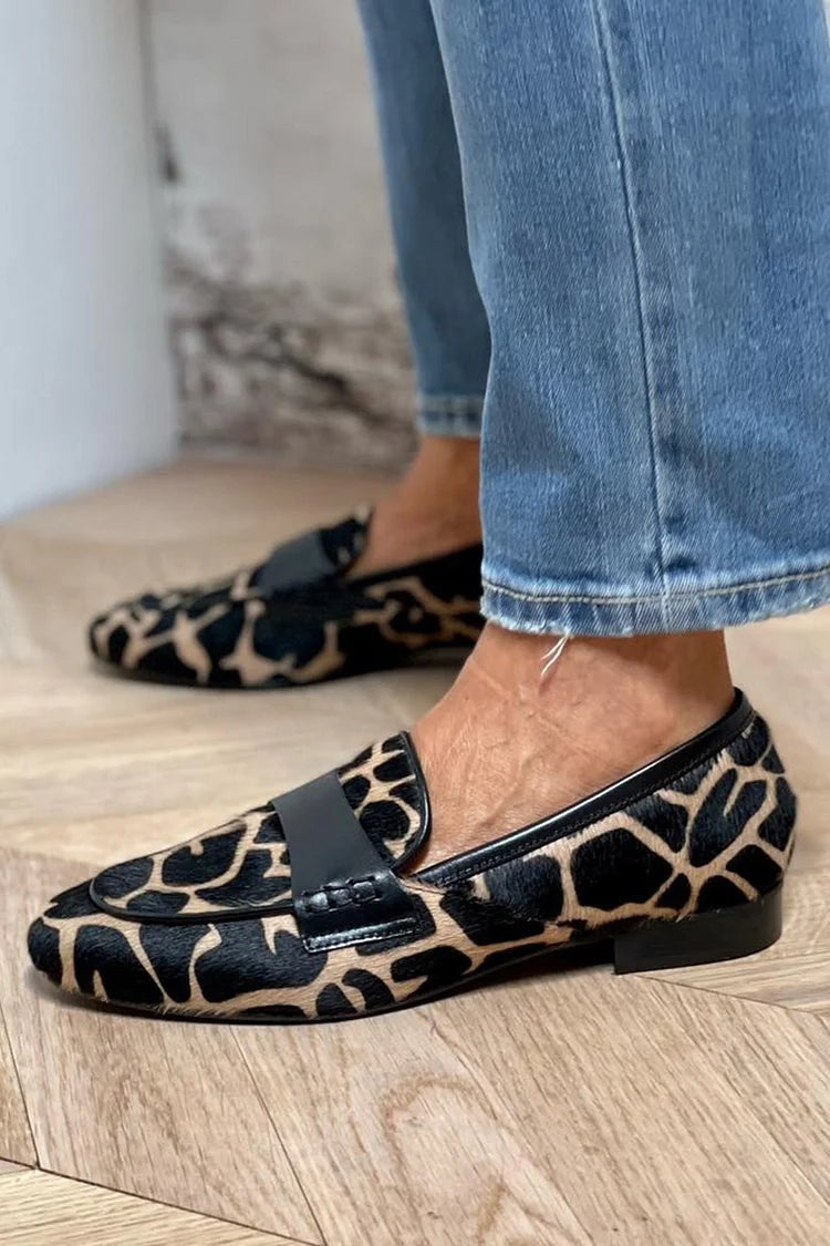 Margaux | Women's Giraffe-Print Round-Toe Slip-On Loafers