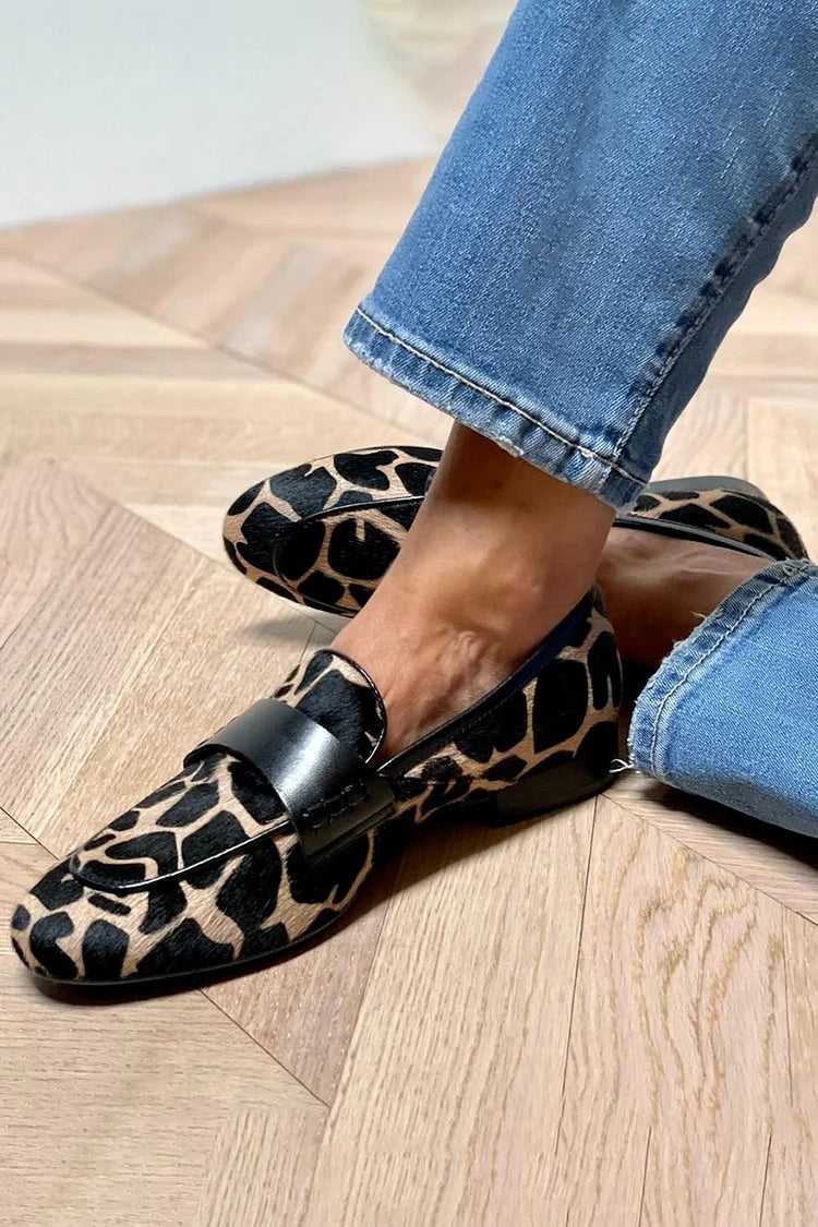 Margaux | Women's Giraffe-Print Round-Toe Slip-On Loafers
