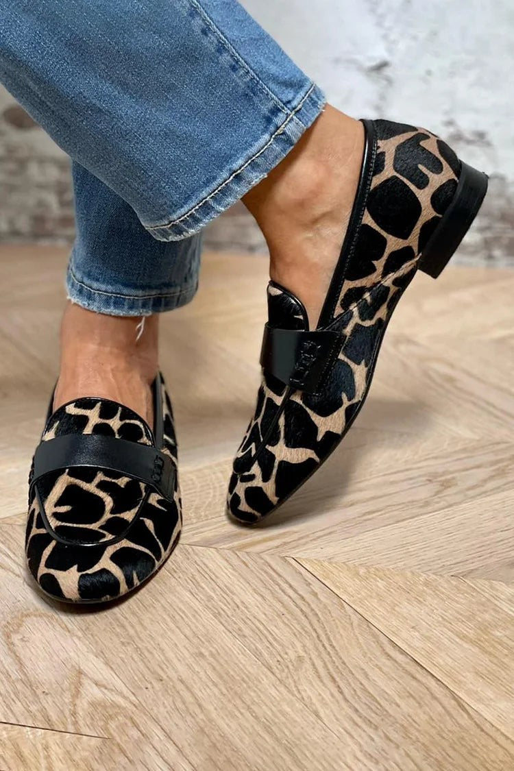 Margaux | Women's Giraffe-Print Round-Toe Slip-On Loafers