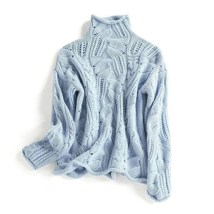 Margot | Women's Loose Fit Turtleneck Cable Knit Sweater