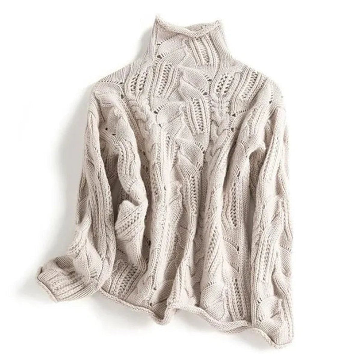 Margot | Women's Loose Fit Turtleneck Cable Knit Sweater