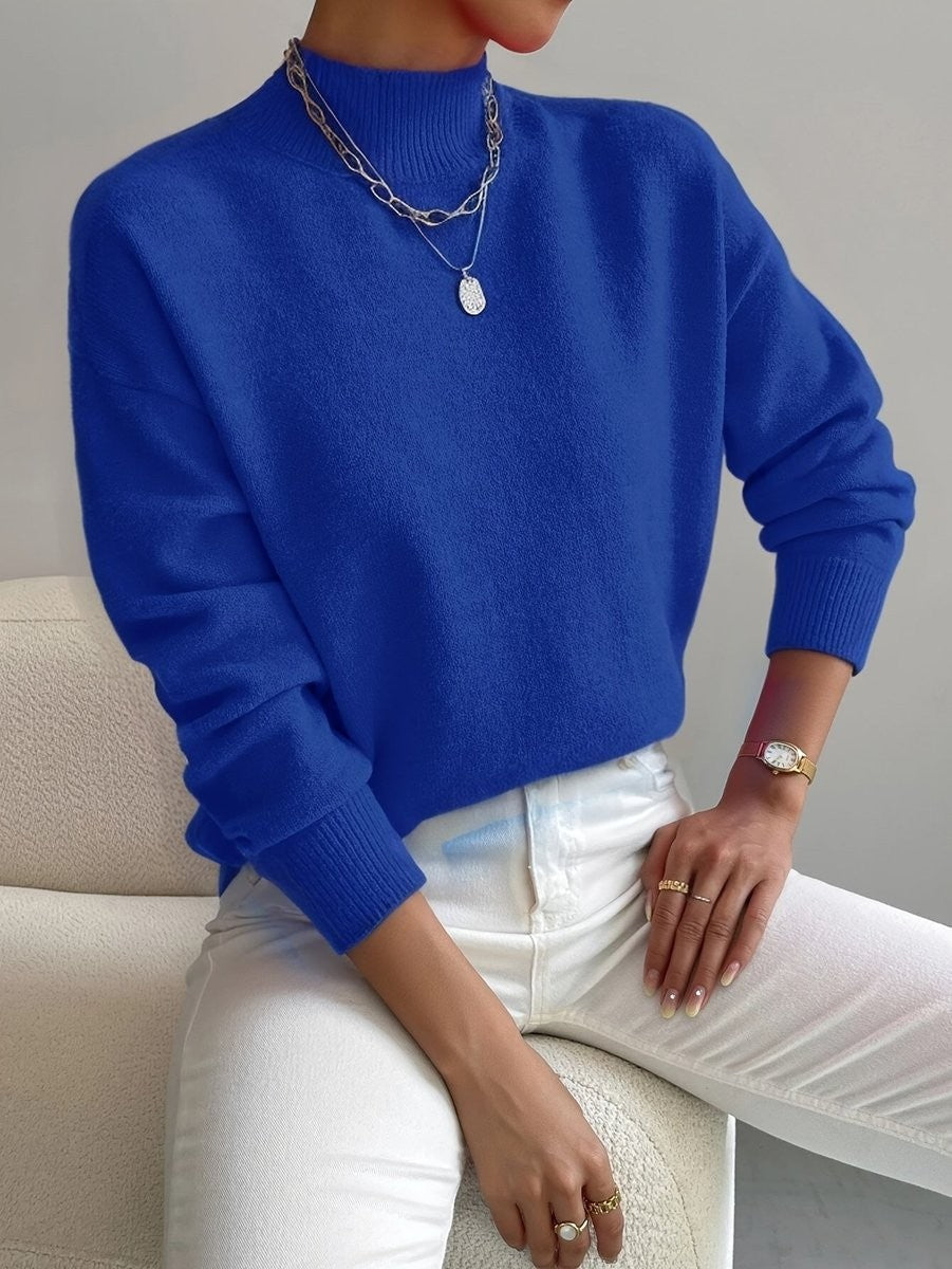 Marielle | Women's Mock Neck Relaxed-Fit Turtleneck Knit Sweater