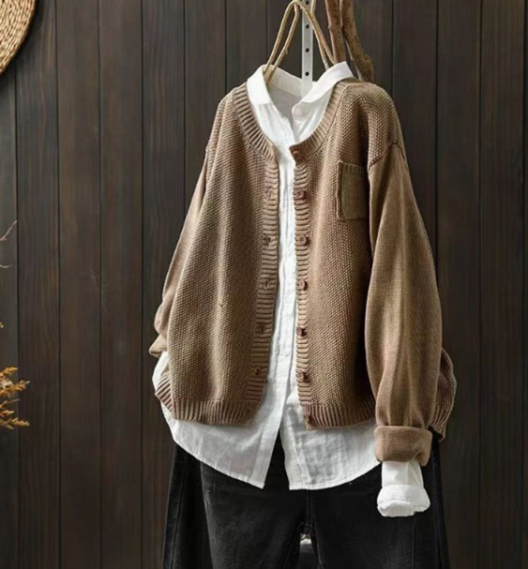 Rosie | Women's Oversized Button-Front Relaxed-Fit Knit Cardigan