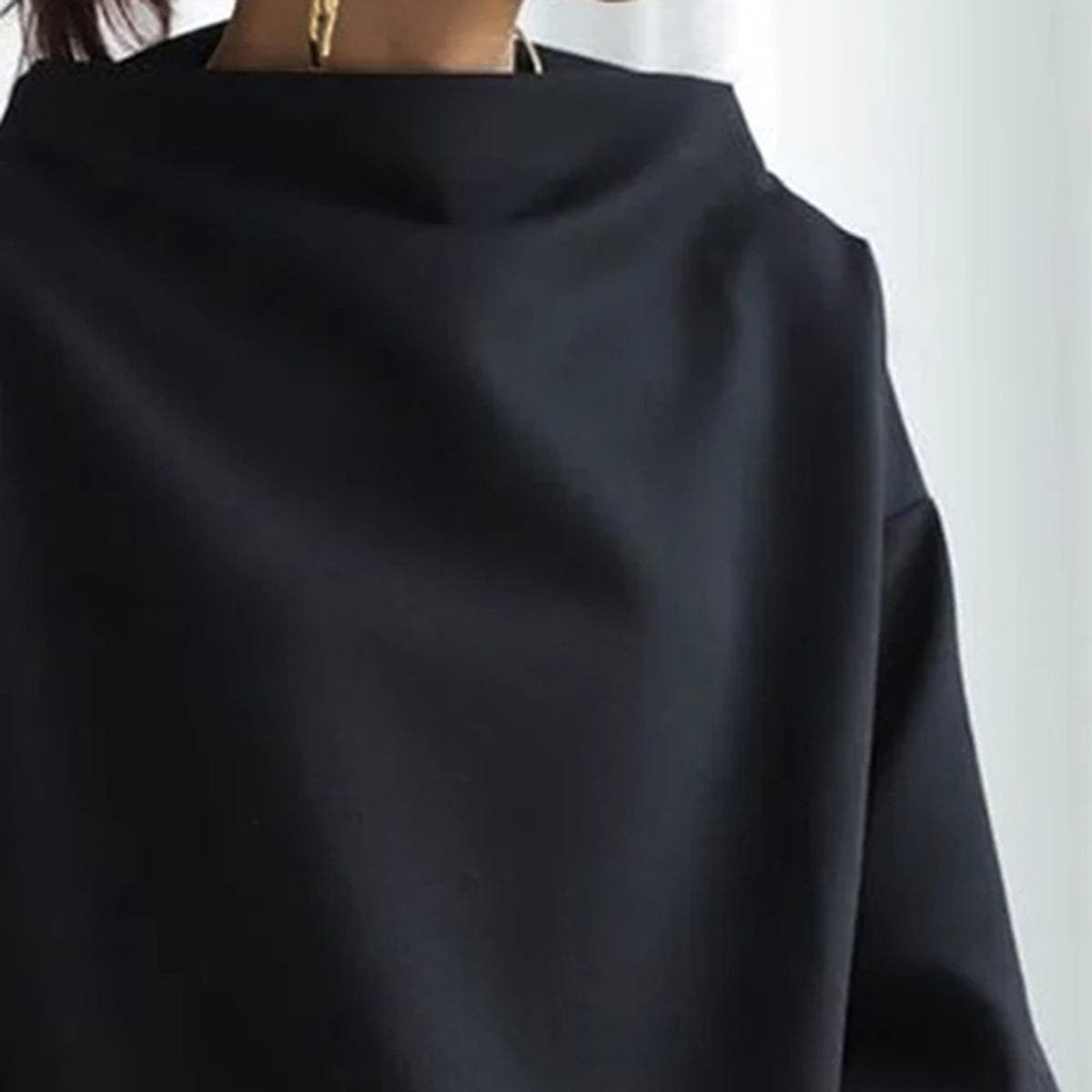 Hazel | Women's Oversized Relaxed-Fit Mock-Neck Knit Sweater