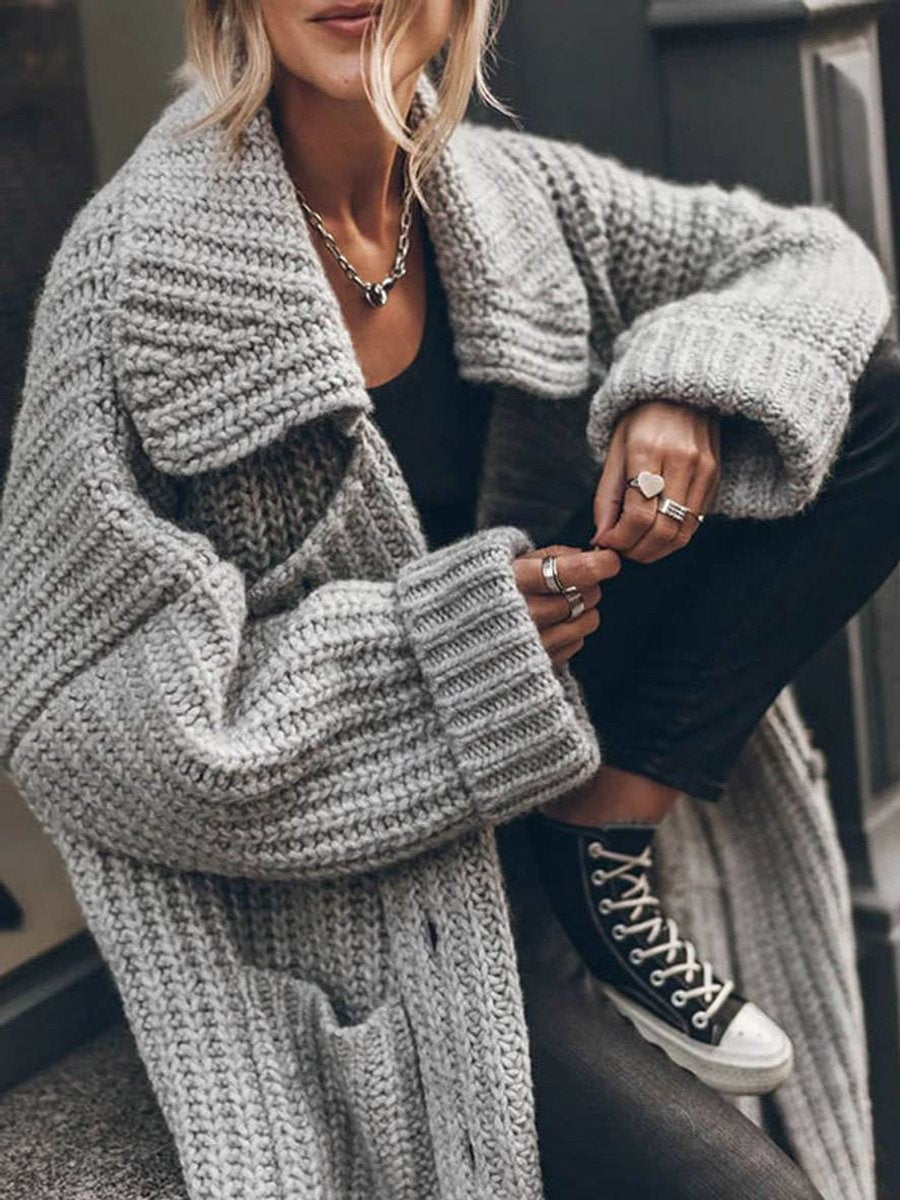 Sienna | Women's Oversized Shawl-Collar Longline Cardigan