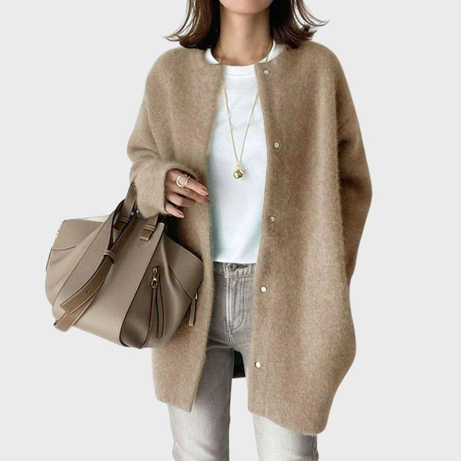 Sienna | Women's Oversized Snap-Button Longline Cardigan