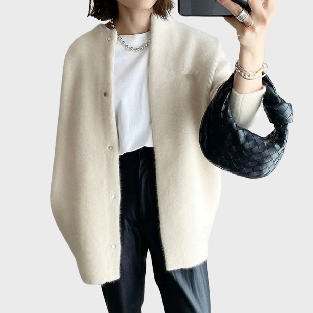 Sienna | Women's Oversized Snap-Button Longline Cardigan