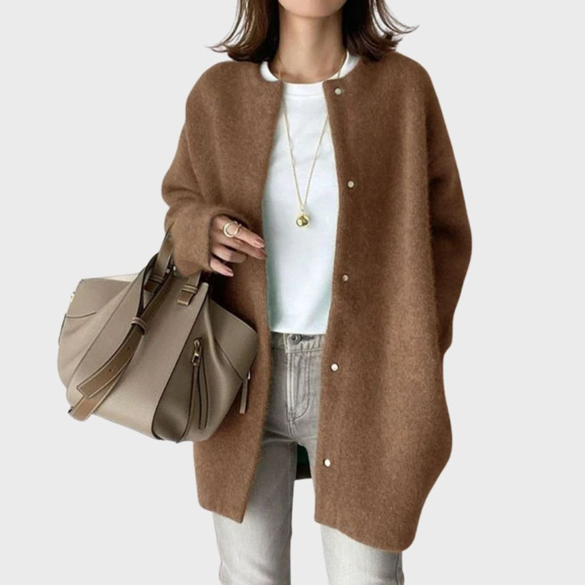 Sienna | Women's Oversized Snap-Button Longline Cardigan