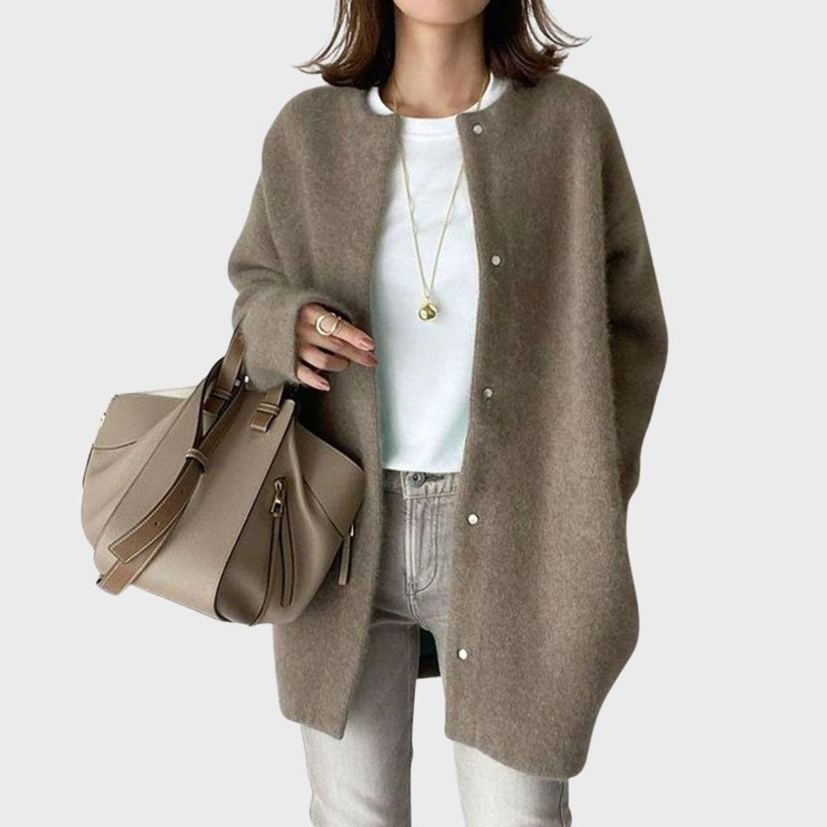 Sienna | Women's Oversized Snap-Button Longline Cardigan