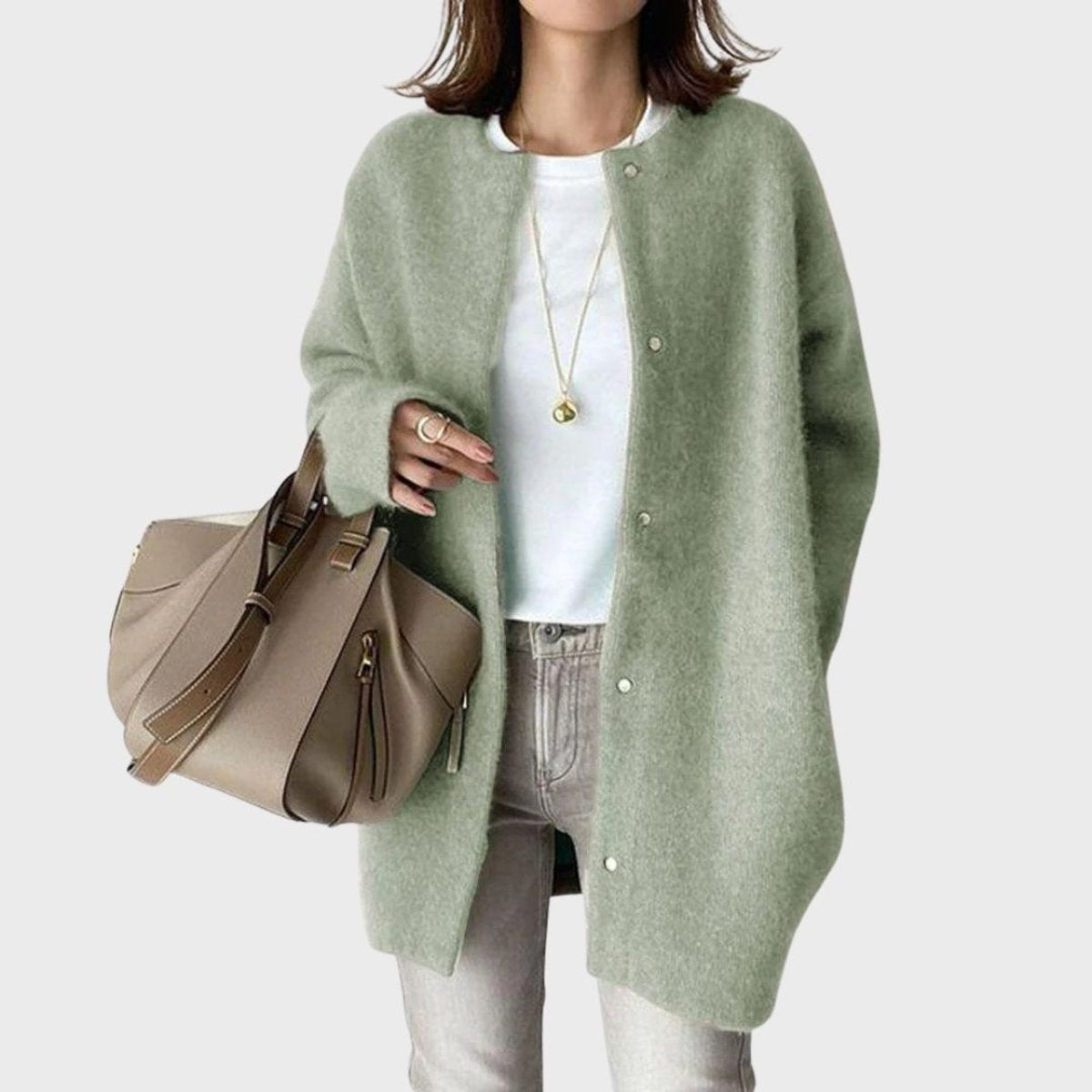 Sienna | Women's Oversized Snap-Button Longline Cardigan