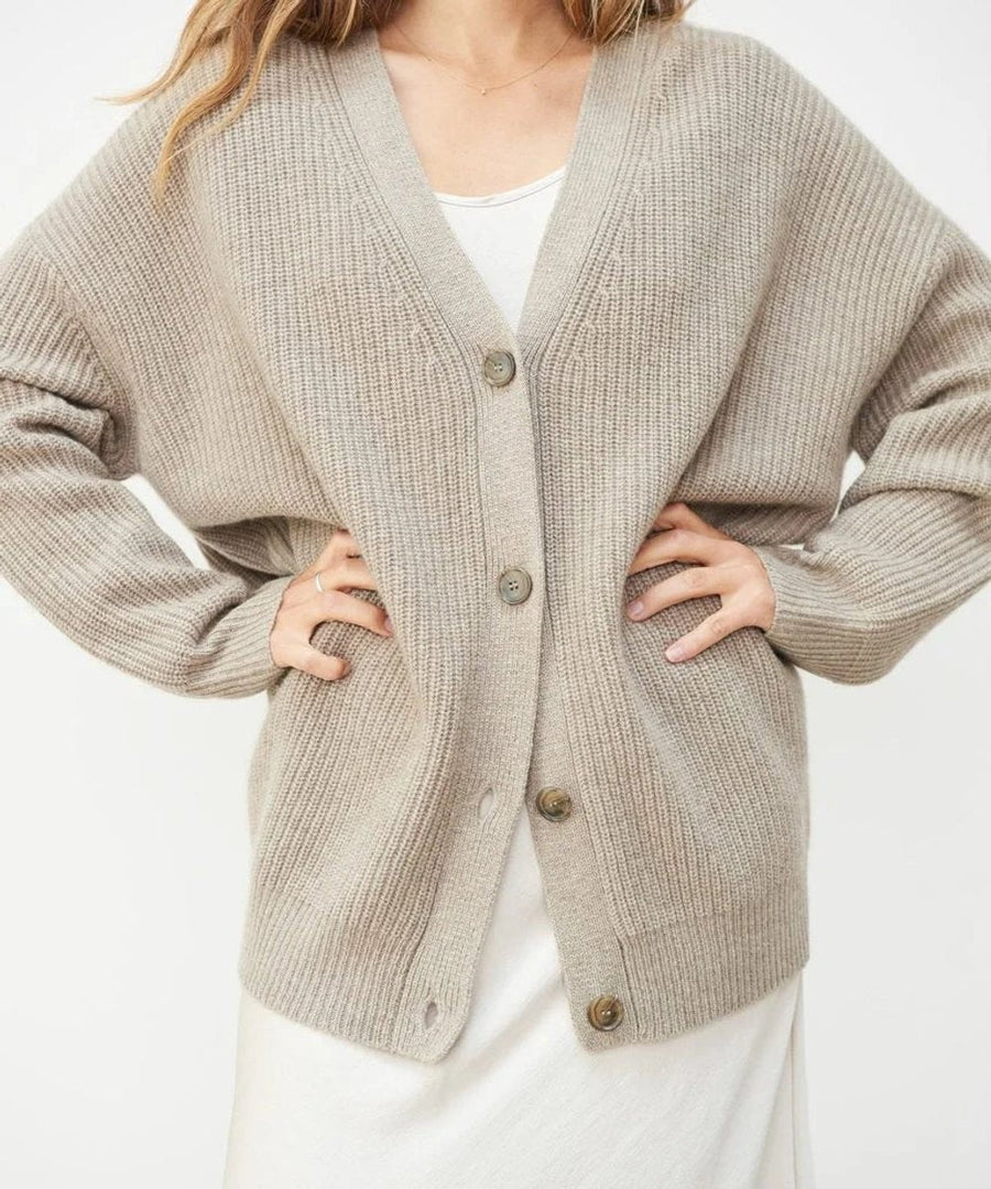 Phoebe | Women's Oversized V-Neck Button-Front Cardigan