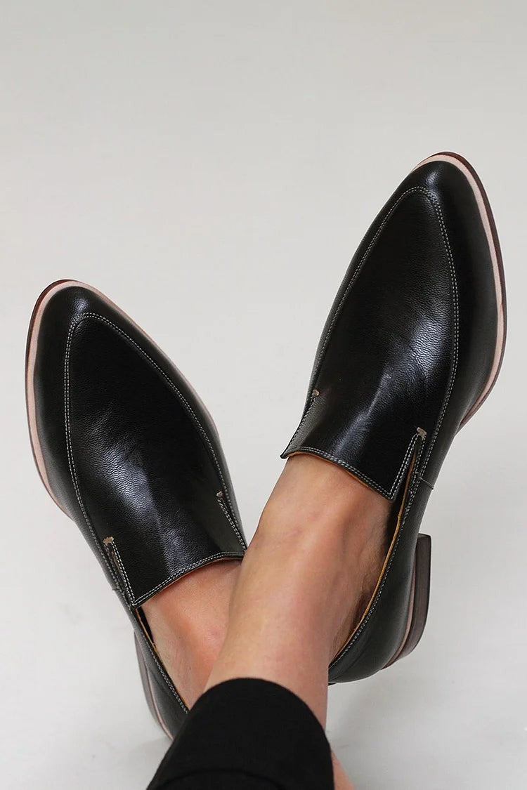 Marlowe | Women's Pointed-Toe Slip-On Contrast-Stitch Loafers