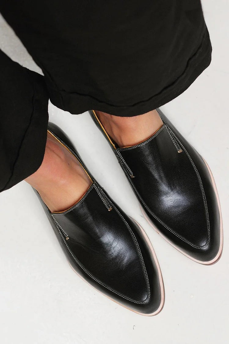 Marlowe | Women's Pointed-Toe Slip-On Contrast-Stitch Loafers