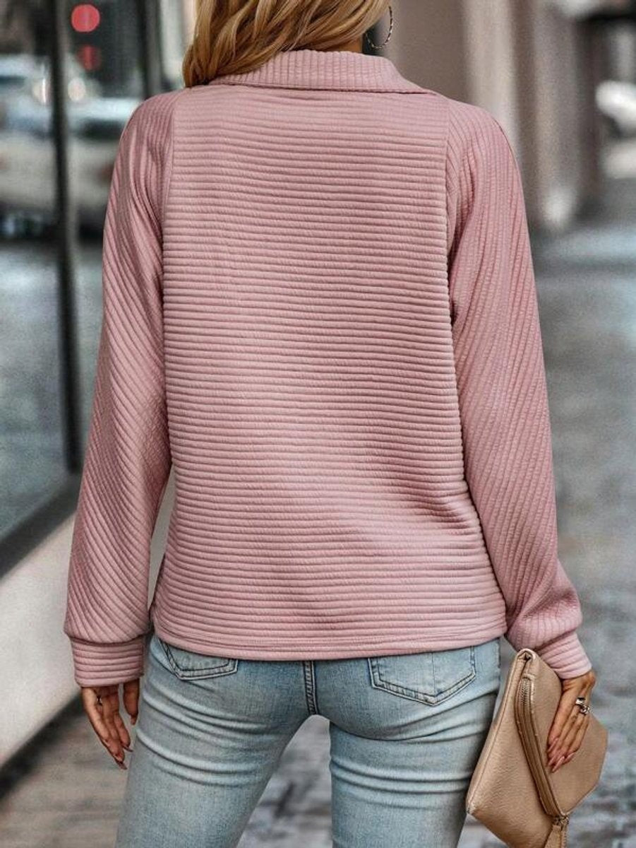 Rosalie | Women's Quarter-Zip Ribbed Relaxed-Fit Pullover