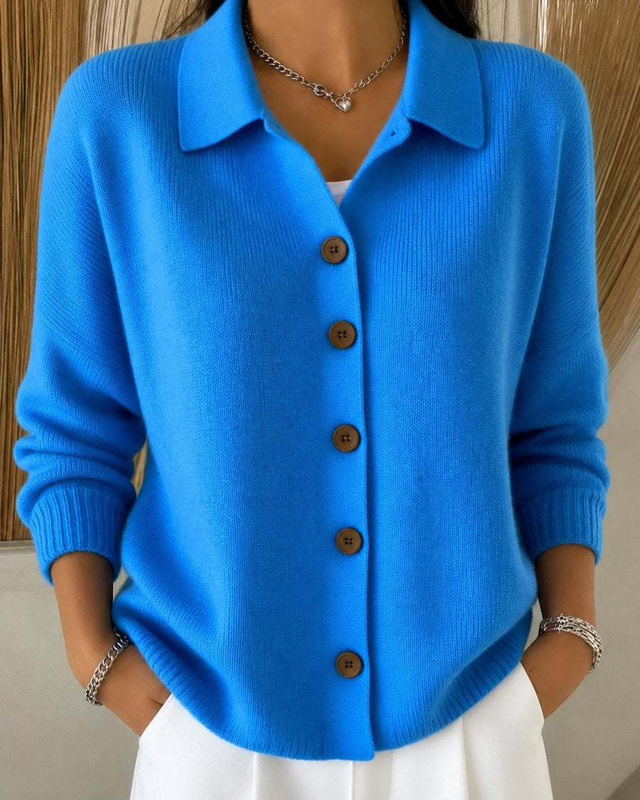 Sienna | Women's Relaxed-Fit Collared Button-Up Knit Cardigan
