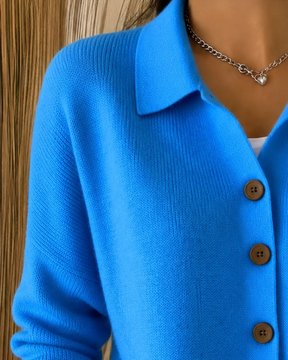Sienna | Women's Relaxed-Fit Collared Button-Up Knit Cardigan
