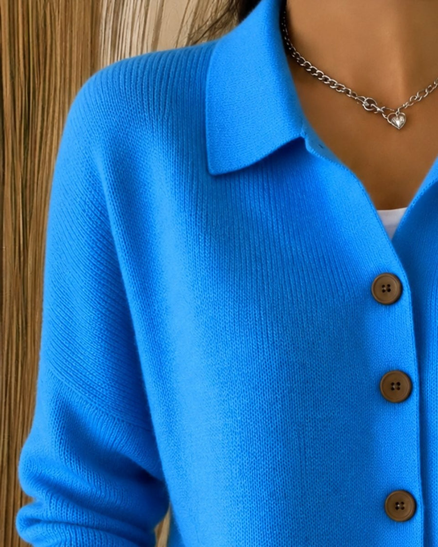 Sienna | Women's Relaxed-Fit Collared Button-Up Knit Cardigan