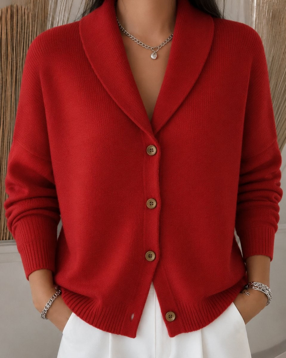 Sienna | Women's Relaxed-Fit Collared Button-Up Knit Cardigan