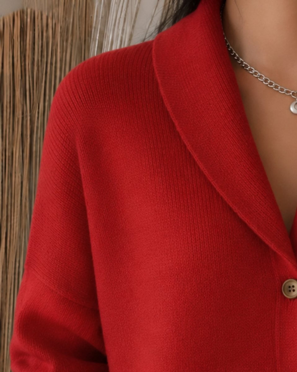 Sienna | Women's Relaxed-Fit Collared Button-Up Knit Cardigan