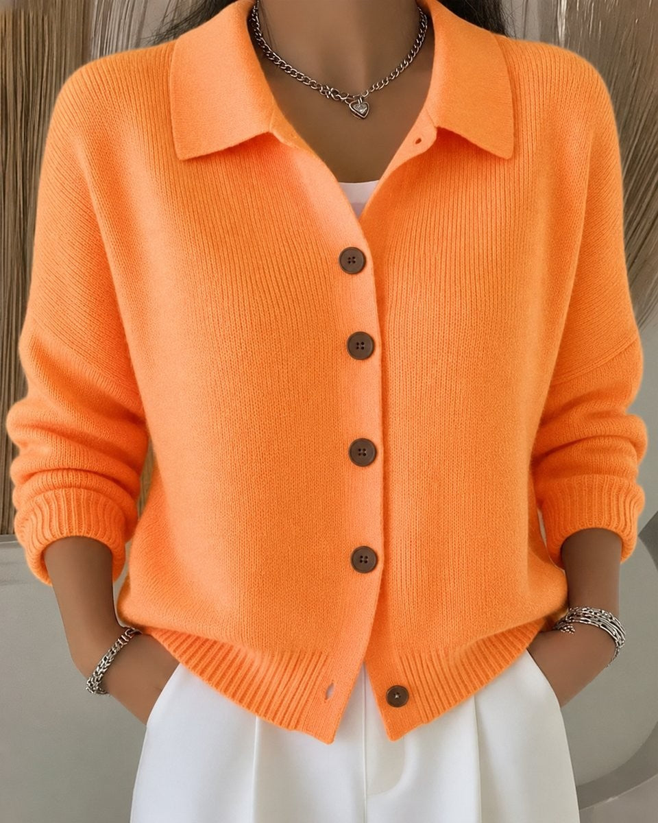 Sienna | Women's Relaxed-Fit Collared Button-Up Knit Cardigan