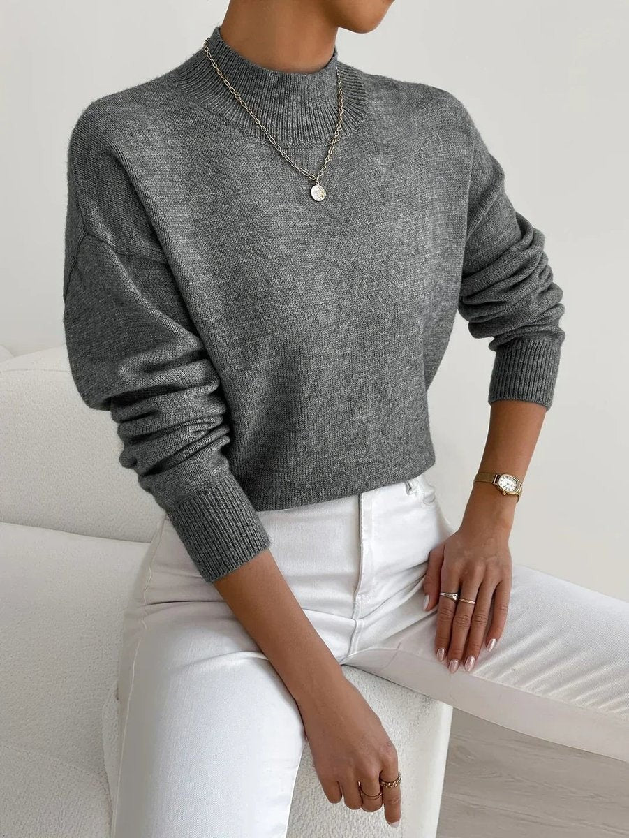 Sienna | Women's Relaxed-Fit Mock-Neck Ribbed-Cuff Turtleneck Sweater