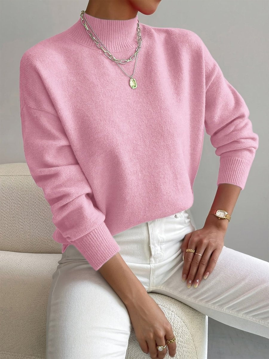 Sienna | Women's Relaxed-Fit Mock-Neck Ribbed-Cuff Turtleneck Sweater