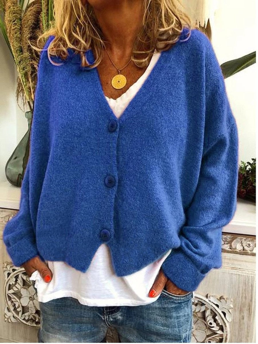 Marigold | Women's Relaxed-Fit V-Neck Button-Front Cardigan