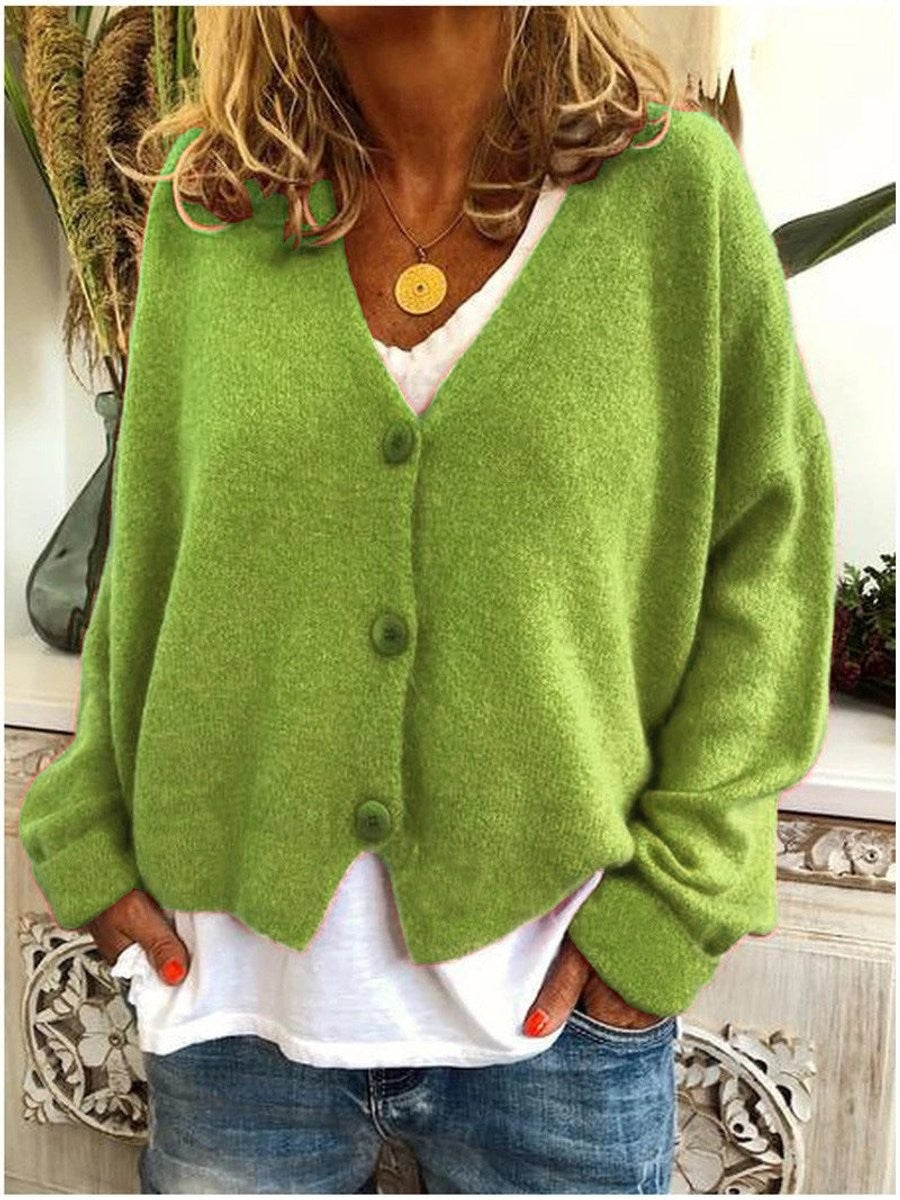 Marigold | Women's Relaxed-Fit V-Neck Button-Front Cardigan