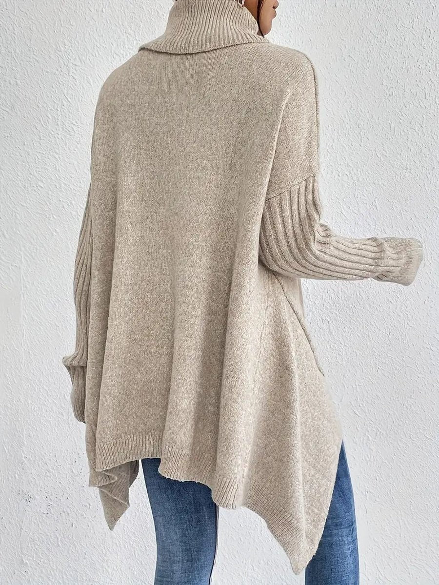 Marigold | Women's Ribbed Longline Oversized Turtleneck Sweater