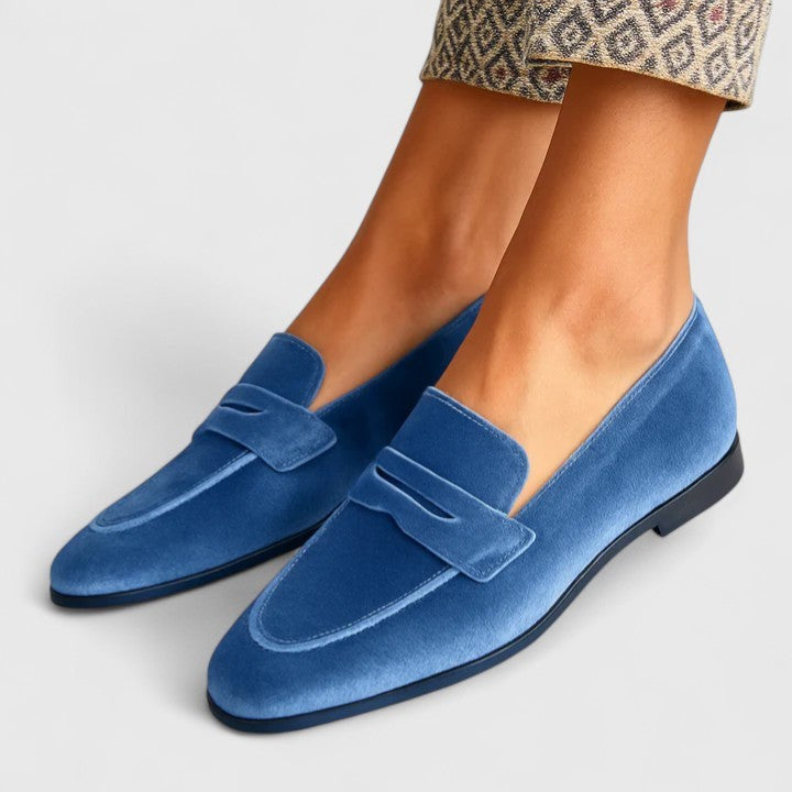 Camille | Women's Round-Toe Penny Slip-On Flat Loafers