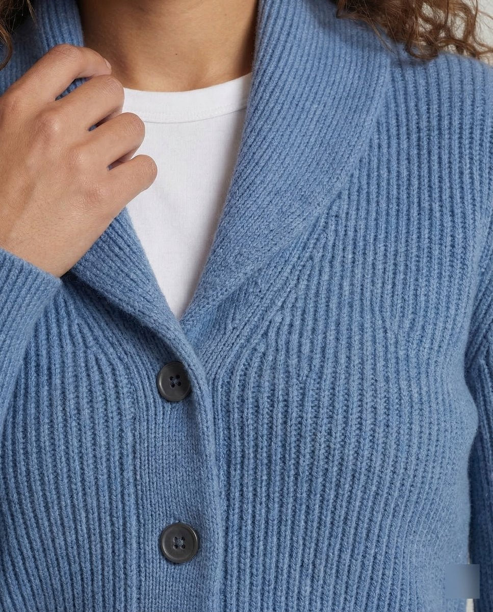 Sienna | Women's Shawl-Collar Ribbed Button-Front Cardigan
